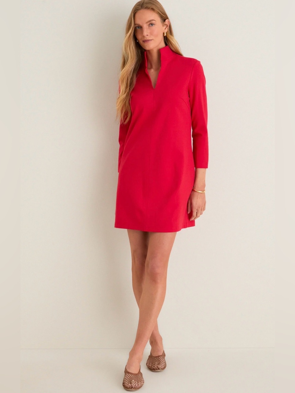 NWT Tuckernuck 3/4 Sleeve Ponte Clifton Dress in Red Size XS